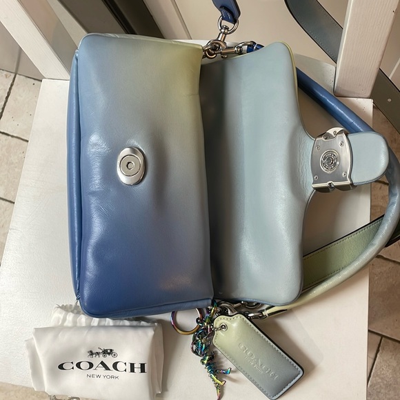 Coach Pillow Tabby 26 with Ombré Silver/Aqua Multi & Rexy Bag Charm Set - Picture 12 of 17
